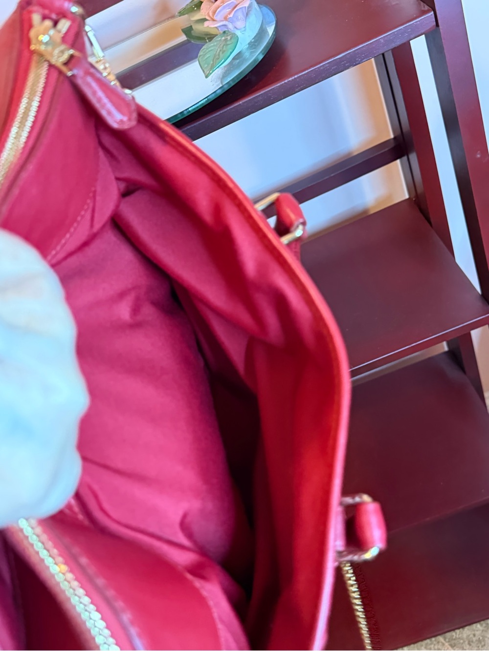 Coach Quilted Red Leather Satchel with Top Handles - Picture 7 of 10
